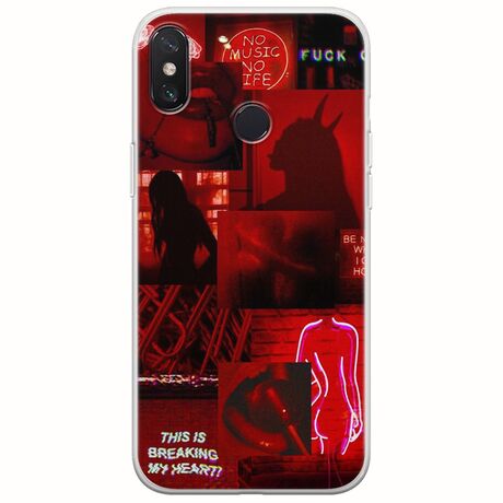 Aesthetic Red Xiaomi Redmi Note 6 Pro Flexible TPU (Διάφανη Σιλικόνη)