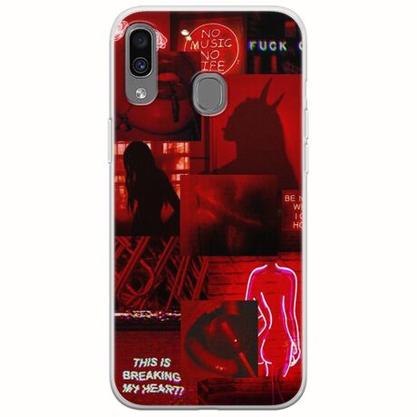 Aesthetic Red Samsung Galaxy A40 Flexible TPU (Διάφανη Σιλικόνη)