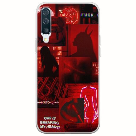 Aesthetic Red Samsung Galaxy A50 Flexible TPU (Διάφανη Σιλικόνη)
