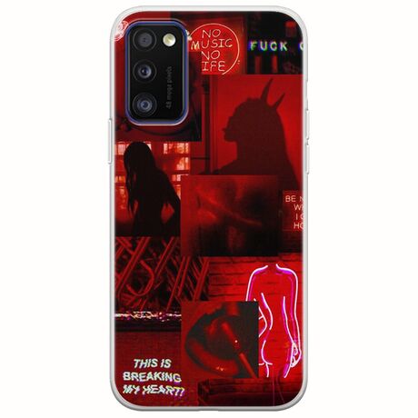 Aesthetic Red Samsung Galaxy A41 Flexible TPU (Διάφανη Σιλικόνη)