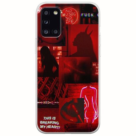 Aesthetic Red Samsung Galaxy A31 Flexible TPU (Διάφανη Σιλικόνη)