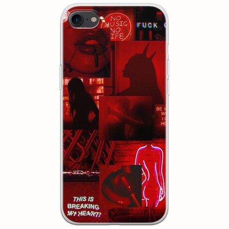 Aesthetic Red iPhone SE 2020 Flexible TPU (Διάφανη Σιλικόνη)