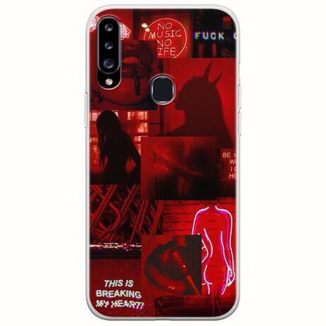Aesthetic Red Samsung Galaxy A20s Flexible TPU (Διάφανη Σιλικόνη)