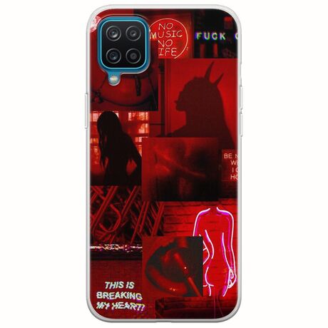 Aesthetic Red Samsung Galaxy A12 Flexible TPU (Διάφανη Σιλικόνη)