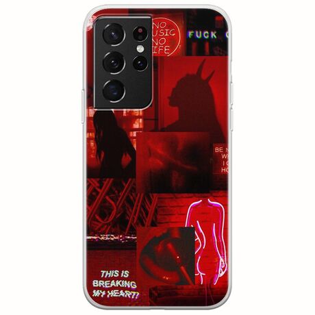 Aesthetic Red Samsung Galaxy S21 Ultra Flexible TPU (Διάφανη Σιλικόνη)
