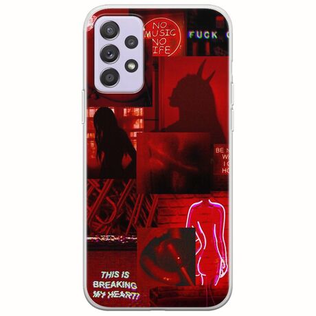 Aesthetic Red Samsung Galaxy A52 (4G/5G) A52s Flexible TPU (Διάφανη Σιλικόνη)