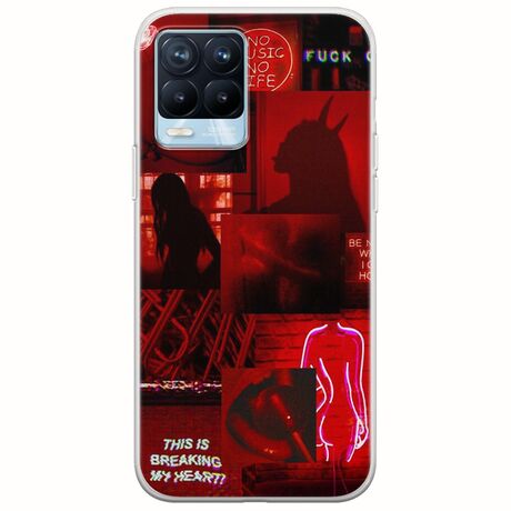 Aesthetic Red Realme 8 / 8 Pro Flexible TPU (Διάφανη Σιλικόνη)