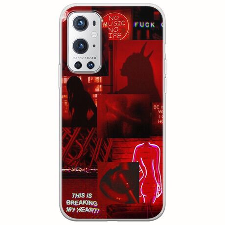 Aesthetic Red OnePlus 9 Pro Flexible TPU (Διάφανη Σιλικόνη)