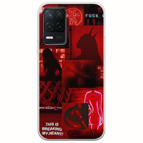 Aesthetic Red Realme 8 5G Flexible TPU (Διάφανη Σιλικόνη)