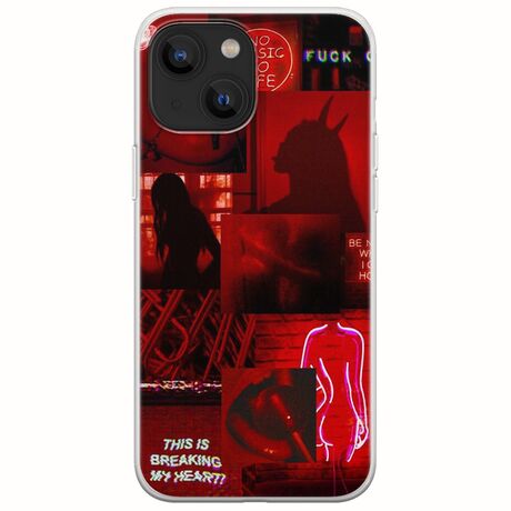 Aesthetic Red iPhone 13 mini Flexible TPU (Διάφανη Σιλικόνη)