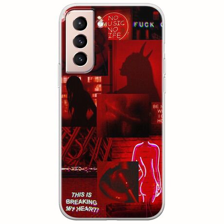 Aesthetic Red Samsung Galaxy S21 FE 5G Flexible TPU (Διάφανη Σιλικόνη)