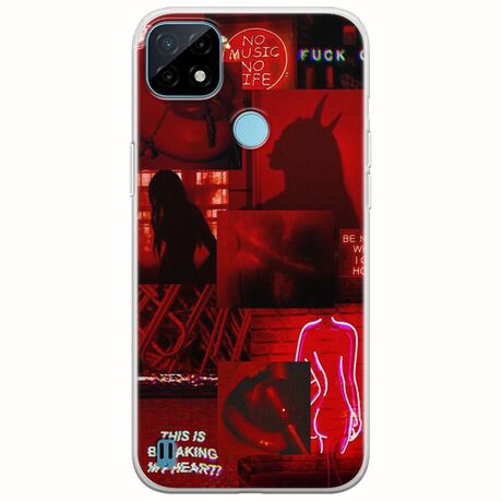 Aesthetic Red Realme C21Y / Realme C25Y Flexible TPU (Διάφανη Σιλικόνη)