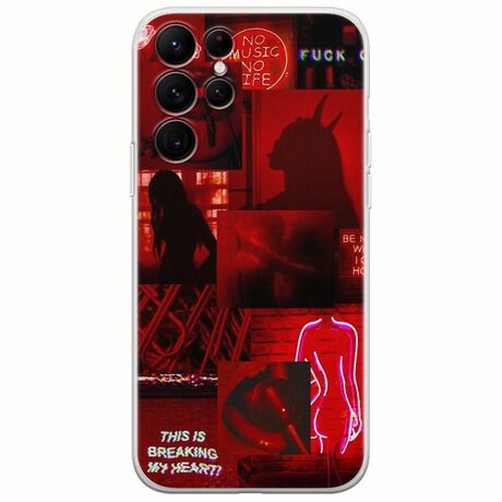 Aesthetic Red Samsung Galaxy S22 Ultra Flexible TPU (Διάφανη Σιλικόνη)
