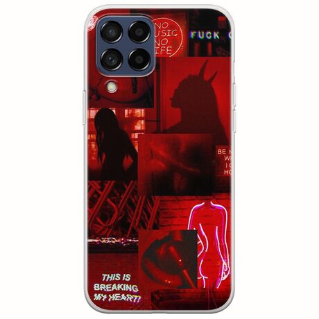 Aesthetic Red Samsung Galaxy M53 5G Flexible TPU (Διάφανη Σιλικόνη)