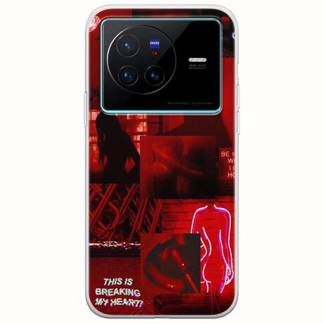 Aesthetic Red Vivo X80 Flexible TPU (Διάφανη Σιλικόνη)