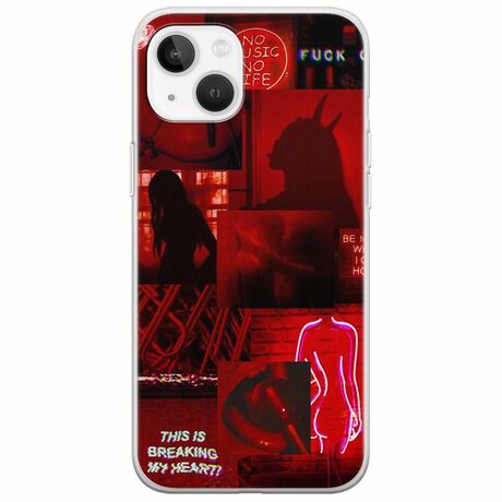 Aesthetic Red iPhone 14 Flexible TPU (Διάφανη Σιλικόνη)