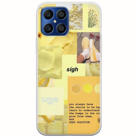 Aesthetic Yellow Honor X8 Flexible TPU (Διάφανη Σιλικόνη)