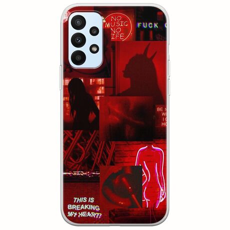 Aesthetic Red Samsung Galaxy A23 5G Flexible TPU (Διάφανη Σιλικόνη)