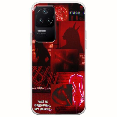 Aesthetic Red Xiaomi Poco F4 5G Flexible TPU (Διάφανη Σιλικόνη)