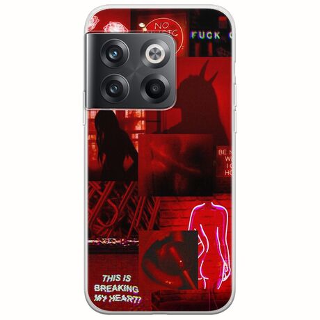 Aesthetic Red OnePlus 10T 5G Flexible TPU (Διάφανη Σιλικόνη)
