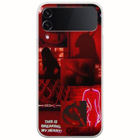 Aesthetic Red Samsung Galaxy Z Flip 4 5G Flexible TPU (Διάφανη Σιλικόνη)