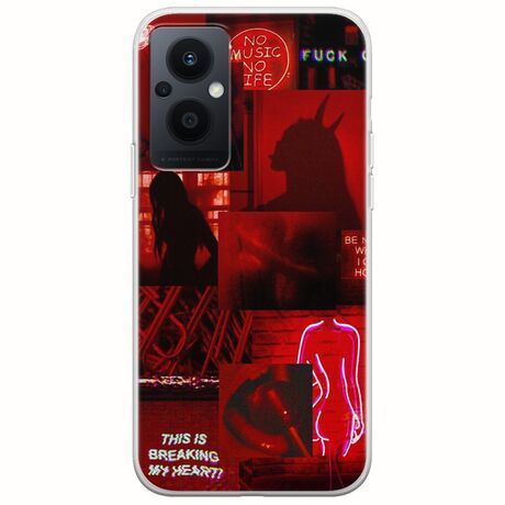 Aesthetic Red Oppo Reno 8 Lite Flexible TPU (Διάφανη Σιλικόνη)