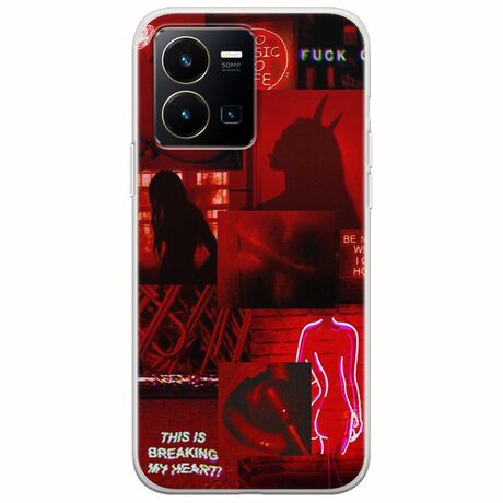 Aesthetic Red Vivo Y35 Flexible TPU (Διάφανη Σιλικόνη)