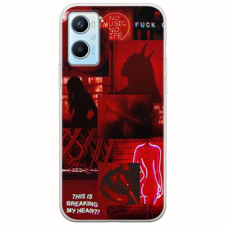 Aesthetic Red Oppo A96 4G Flexible TPU (Διάφανη Σιλικόνη)