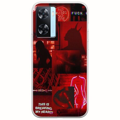 Aesthetic Red Oppo A77 5G Flexible TPU (Διάφανη Σιλικόνη)