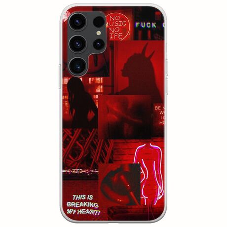 Aesthetic Red Samsung Galaxy S23 Ultra 5G Flexible TPU (Διάφανη Σιλικόνη)