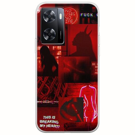 Aesthetic Red Oppo A57 4G Flexible TPU (Διάφανη Σιλικόνη)