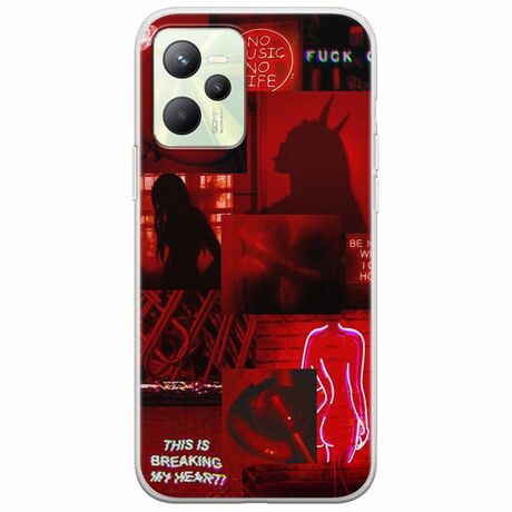 Aesthetic Red Realme Narzo 50A Prime Flexible TPU (Διάφανη Σιλικόνη)