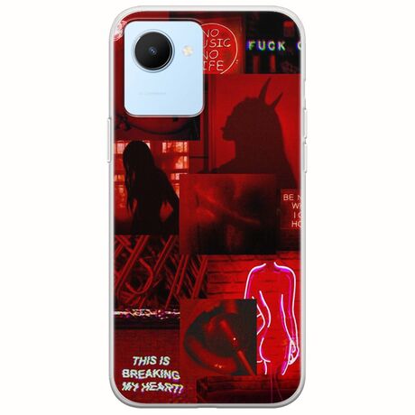 Aesthetic Red Realme Narzo 50i Prime Flexible TPU (Διάφανη Σιλικόνη)
