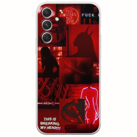 Aesthetic Red Samsung Galaxy A34 5G Flexible TPU (Διάφανη Σιλικόνη)