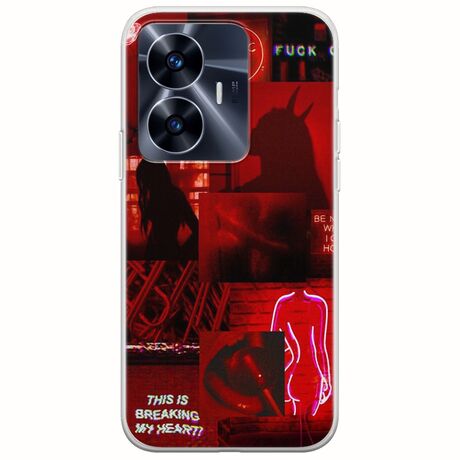 Aesthetic Red Realme C55 Flexible TPU (Διάφανη Σιλικόνη)