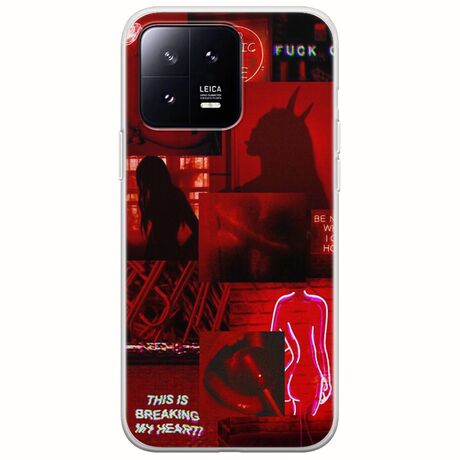 Aesthetic Red Xiaomi 13 5G Flexible TPU (Διάφανη Σιλικόνη)