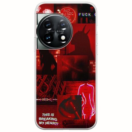 Aesthetic Red OnePlus 11 5G Flexible TPU (Διάφανη Σιλικόνη)