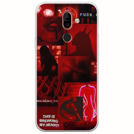 Aesthetic Red Nokia 7 Plus  Flexible TPU (Διάφανη Σιλικόνη)