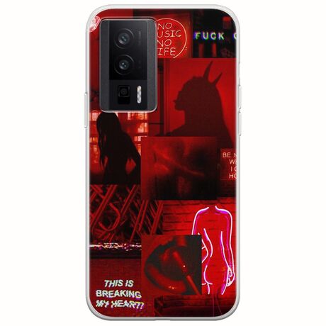 Aesthetic Red Xiaomi Poco F5 Pro 5G Flexible TPU (Διάφανη Σιλικόνη)
