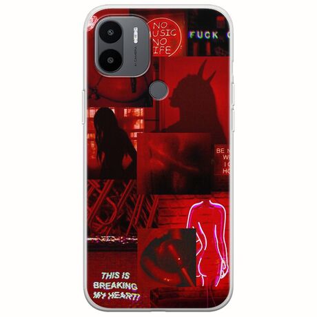 Aesthetic Red Xiaomi Redmi A1 Plus Flexible TPU (Διάφανη Σιλικόνη)