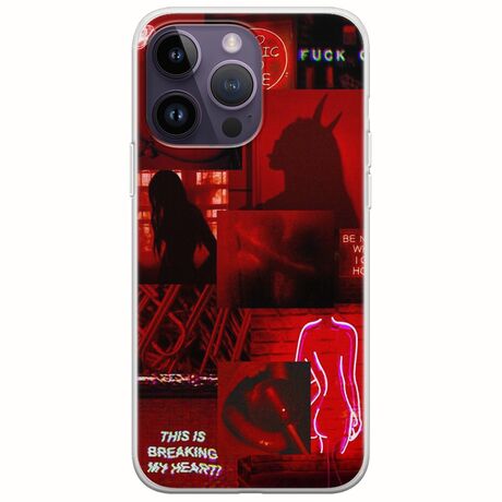 Aesthetic Red iPhone 15 Pro Flexible TPU (Διάφανη Σιλικόνη)