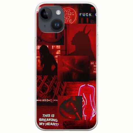Aesthetic Red iPhone 15 Plus Flexible TPU (Διάφανη Σιλικόνη)