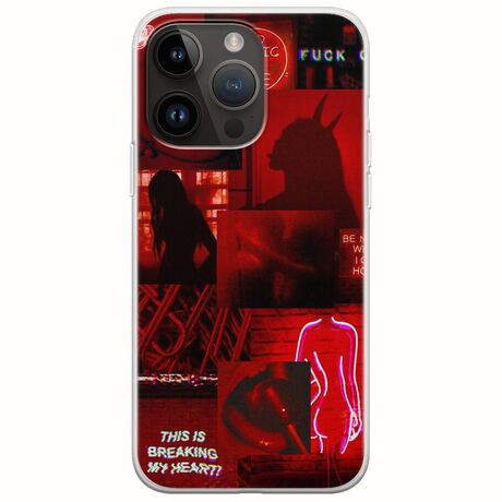 Aesthetic Red iPhone 15 Pro Max Flexible TPU (Διάφανη Σιλικόνη)