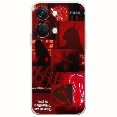 Aesthetic Red OnePlus Nord 3 5G Flexible TPU (Διάφανη Σιλικόνη)
