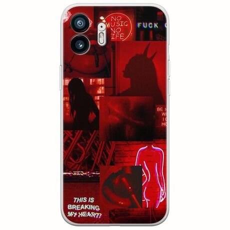 Aesthetic Red Nothing Phone (2) Flexible TPU (Διάφανη Σιλικόνη)