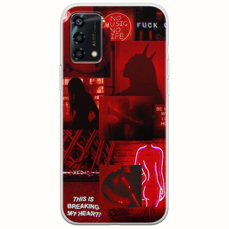 Aesthetic Red Oppo A94 5G Flexible TPU (Διάφανη Σιλικόνη)