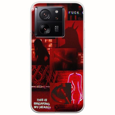 Aesthetic Red Xiaomi 13T 5G Flexible TPU (Διάφανη Σιλικόνη)