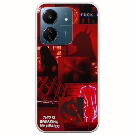 Aesthetic Red Xiaomi Redmi 13C Flexible TPU (Διάφανη Σιλικόνη)