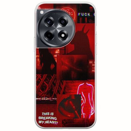 Aesthetic Red OnePlus 12 5G Flexible TPU (Διάφανη Σιλικόνη)