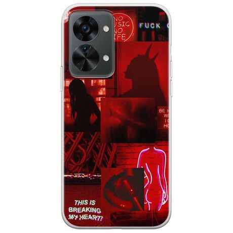 Aesthetic Red OnePlus Nord 2T 5G Flexible TPU (Διάφανη Σιλικόνη)